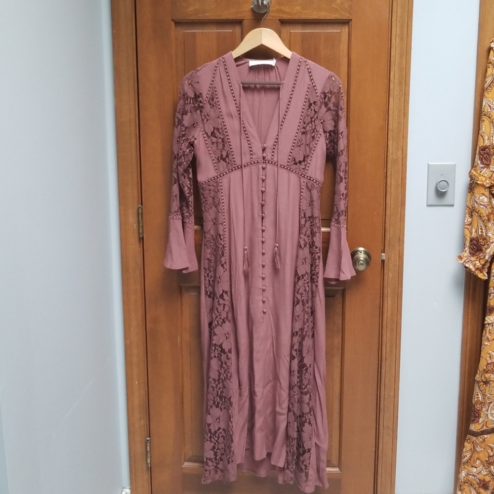 ASTR Nordstrom boho mauve midi dress size Small